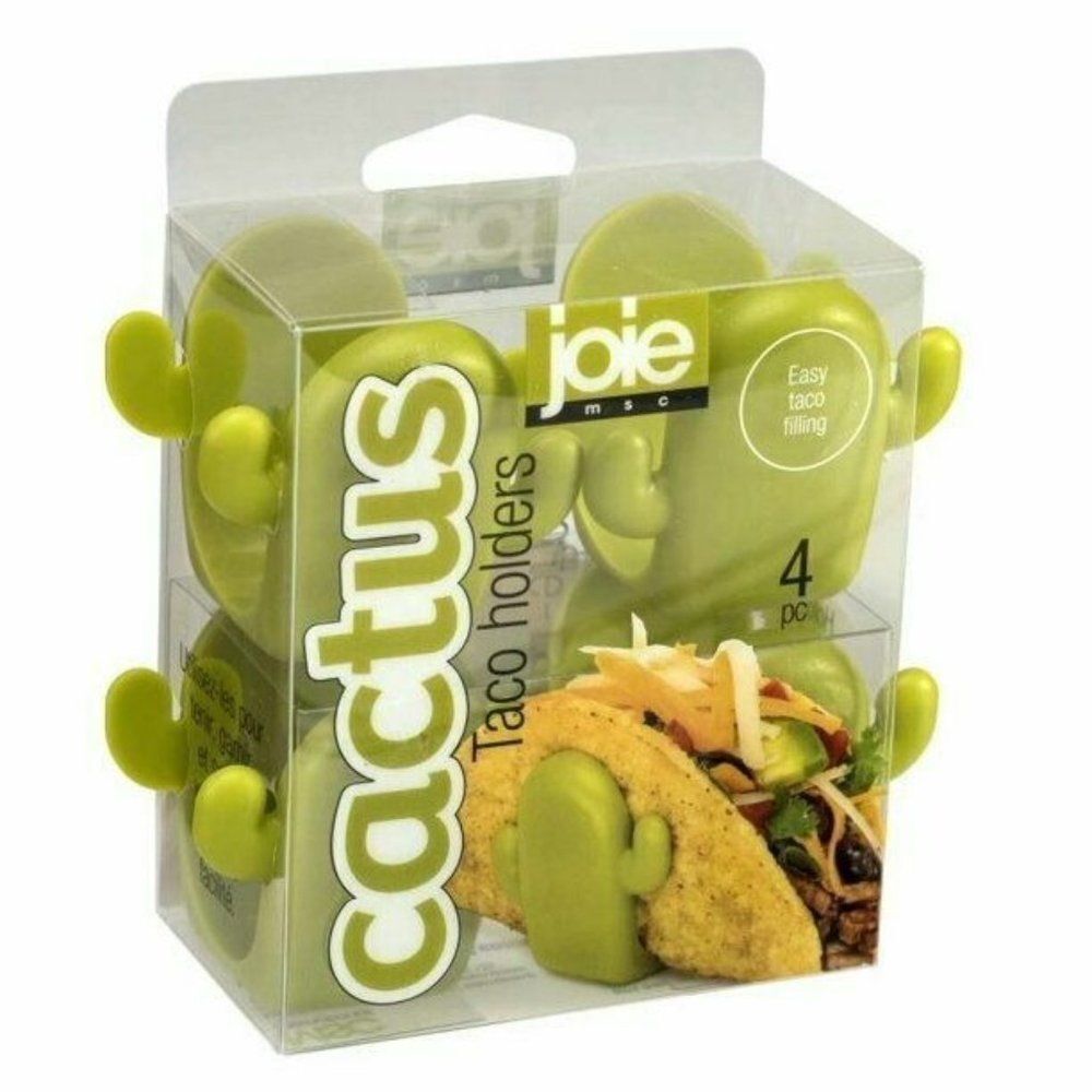 JOIE Cactus-Shaped Easy Fill Taco Shell Holders BPA Free Plastic 4pc Kitchen NIP